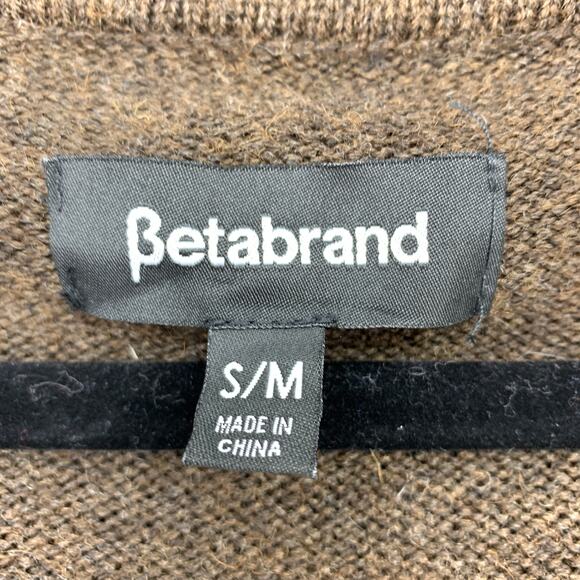 Betabrand Women's Size S/M Open Front Cardigan Wool Sweater Long Sleeve Brown - Picture 5 of 7